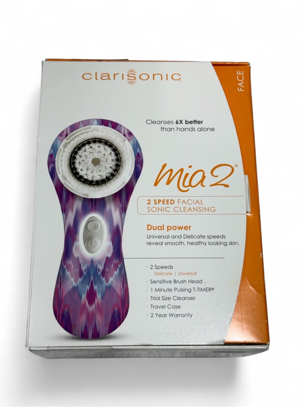 Mia Clarisonic NEW SEALED Facial Sonic Cleansing Brush - Limited Edition Pattern